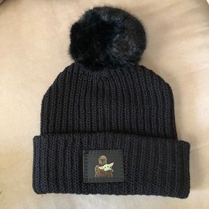 Love Your Melon Star Wars Mandalorian Baby Yoda Black Pom Beanie Knit Hat